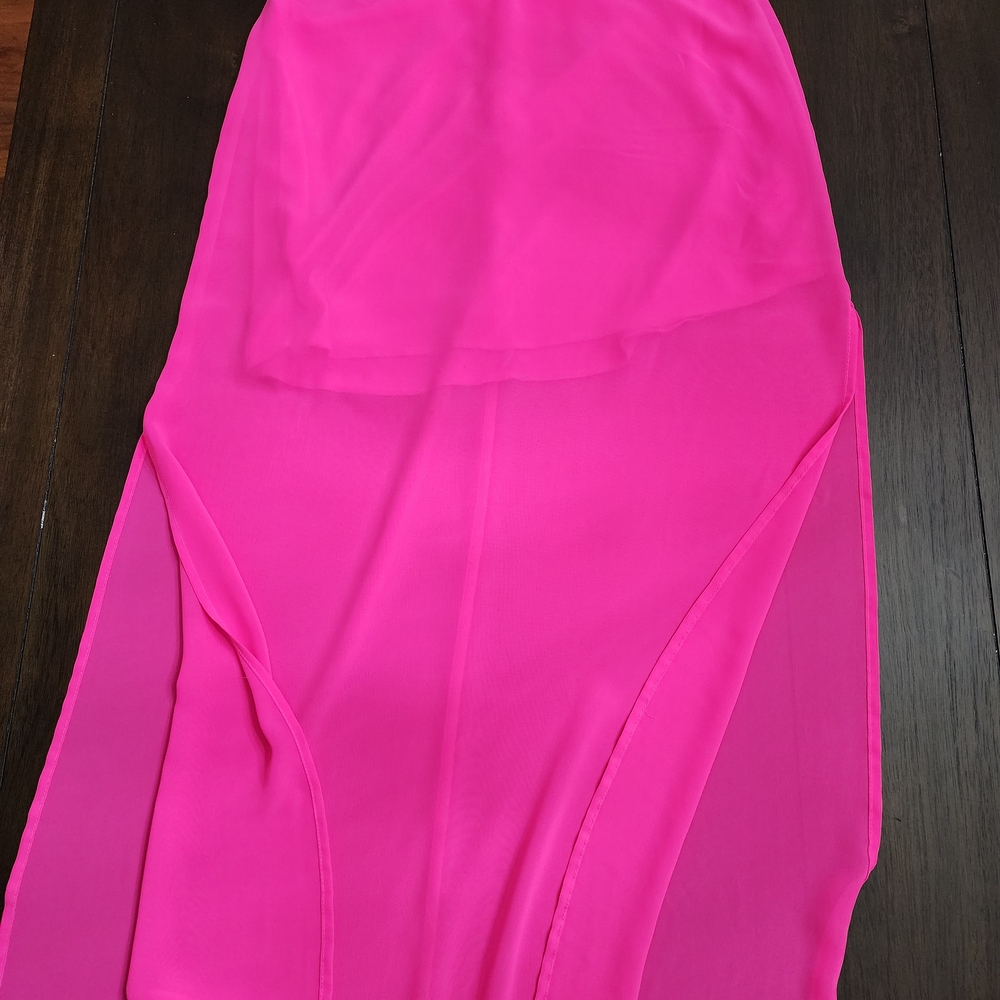 Lush Vibrant Pink Maxi Skirt - Picture 4 of 5